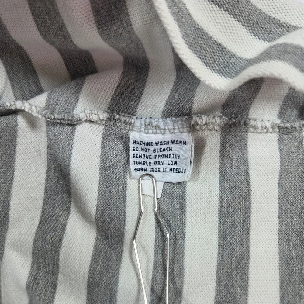 Polo Ralph Lauren Mens Large Grey White Striped Short Sleeve Pique Polo Shirt